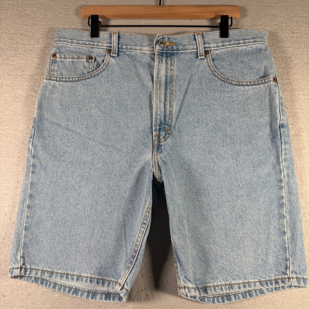 Vintage Levis 505 Regular Fit Denim Shorts Mens 36 Light Wash Blue 345051836
